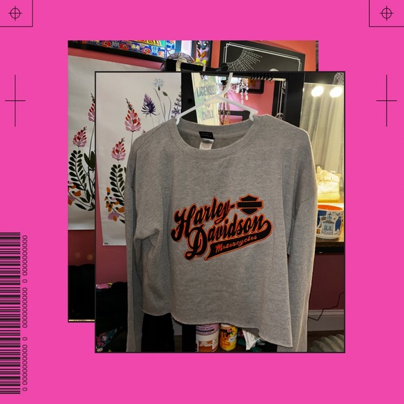 harley davidson cropped crewneck - Picture 2 of 2